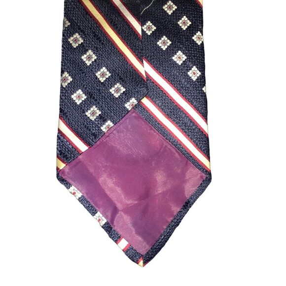 Vintage Gino Pompeii Italian Handmade Tie Wide Blue Red 1970s - Picture 6 of 7